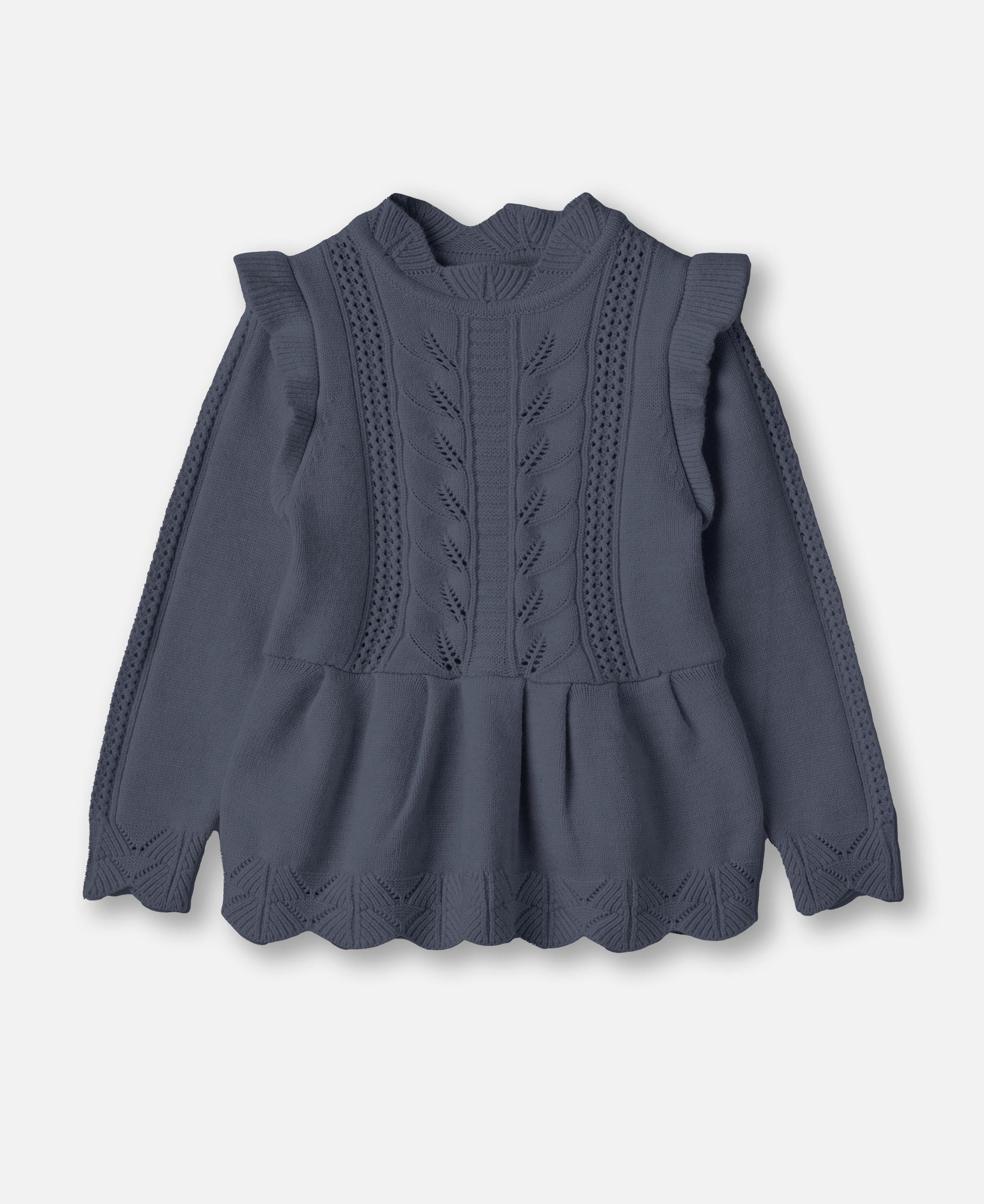 FLIINK ALILLY PEPLUM PULLOVER BLOUSE INSIGNIA BLUE