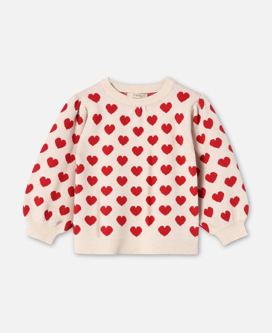 FLIINK ALON HEART PULLOVER PULLOVER POMPEIAN RED/ SANDSHELL