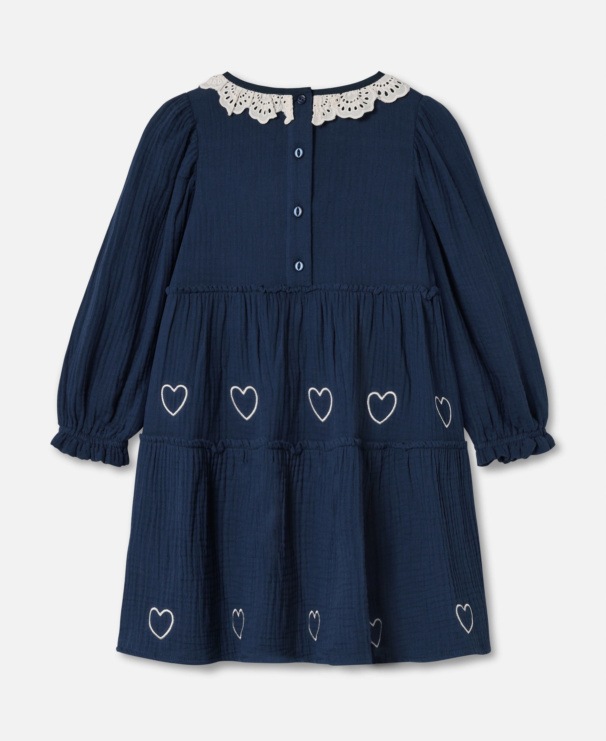 FLIINK ELMO HEART LS DRESS DRESS INSIGNIA BLUE / SANDSHELL