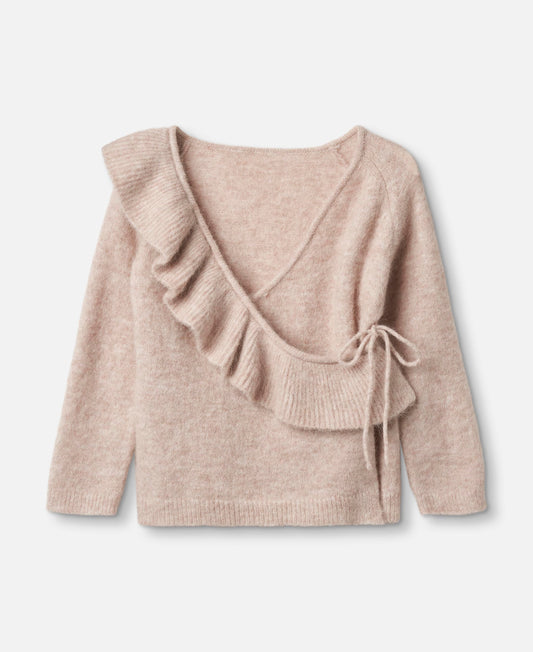 FLIINK STAR RUFFLE CARDIGAN CARDIGAN PEACH WHIP