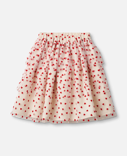 FLIINK TULLE SKIRT SKIRT SANDSHELL/ POMPEIAN RED